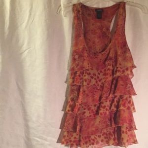 Polyester layered sleeveless top